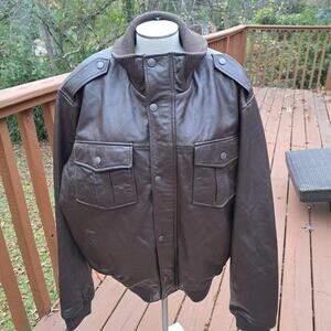 KNOLES & CARTER Lambskin Leather Jacket Brown 4XL Men. NWT valued at $599.99